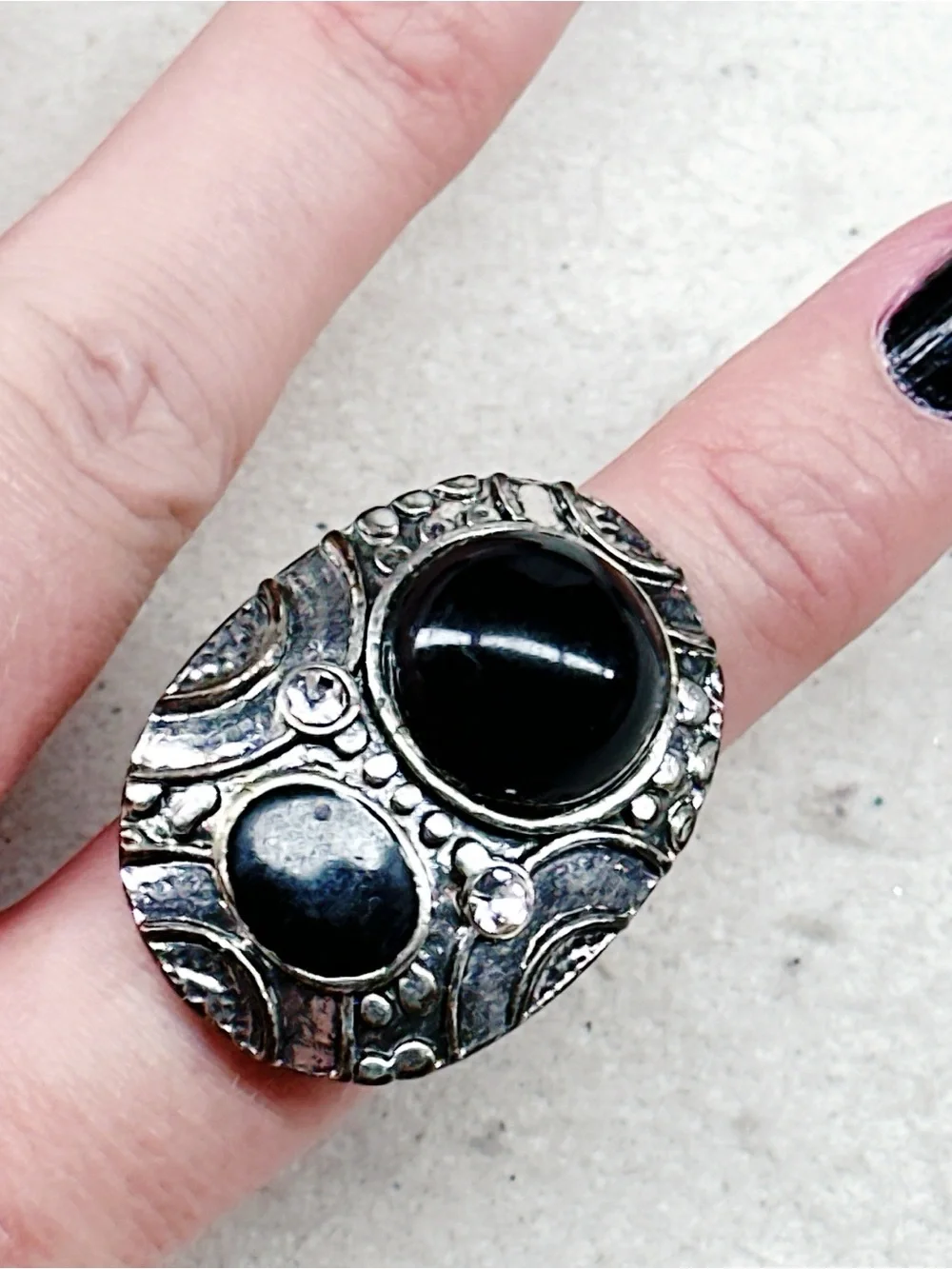 3013u. Damaged Silvertone Southwest Ring Adjustable